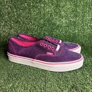 NEW Vans Authentic Glitter Iridescent Shimmer Low Top Sneaker Purple‎ Women Sz 9